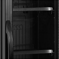 Esta Glastürkühlschrank mit 182 Liter Slimline - Umluftkühlung, schwarz