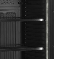 Flaschenkühlschrank mit 358 Liter - 1 Glastür, LED-Beleuchtung, schwarz