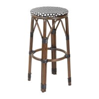Bolero Pariser Stil PE Rattan Barhocker Schwarzer...