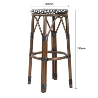Bolero Pariser Stil PE Rattan Barhocker Schwarzer...