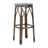 Bolero Pariser Stil PE Rattan Barhocker Schwarzer Punktmix (2 Stück)