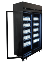 Kühlschrank 2 Glastüren Schwarz Irm-770 Bl