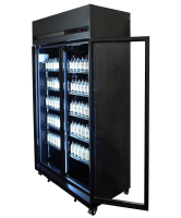 Kühlschrank 2 Glastüren Schwarz Irm-770 Bl