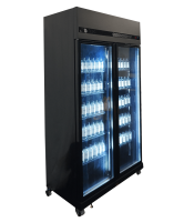 Kühlschrank 2 Glastüren Schwarz Irm-770 Bl