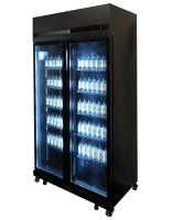 Kühlschrank 2 Glastüren Schwarz Irm-770 Bl