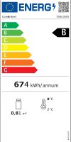 Combisteel Kühlschrank mit 1 Glastür - 400 Liter, LED-Beleuchtung, 5 Preiskartenhalter