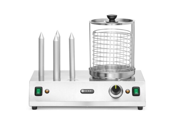 Würstchen- und Hotdog-Brötchenwärmer, HENDI, 220-240V/550W, 500x310x(H)395mm