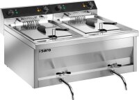 Saro Fritteuse Gastroline 12+12V - mit Ablasshahn, 18kW
