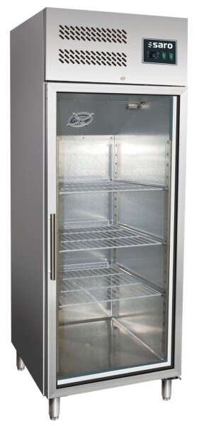 Saro Kühlschrank mit 537 Liter - 1 Glastür, Umluftkühlung, Edelstahl