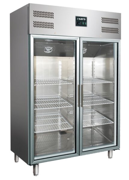 Edelstahl Kühlschrank 2/1 GN aus Edelstahl - Umluftkühlung, abschließbar