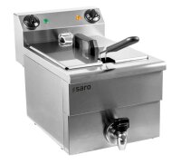 Saro Profi Fritteuse 10 Liter - Ablasshahn, Edelstahl,...