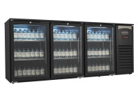 Barkühler 3 Glastüren Schwarz 470L