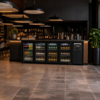 Barkühler 4 Glastüren Schwarz 636L
