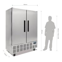 Gastro Kühlschrank Slimline aus Edelstahl, 960 Liter