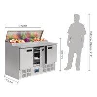 Polar Saladette gekühlt mit 3 Türen, Edelstahl
