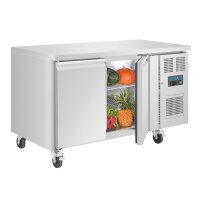 Polar Tiefkühltisch mit Arbeitstisch und 2 Türen Edelstahl