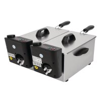 Caterlite Doppelfritteuse 2x3,5L - Edelstahl, 230V, Temperaturregelung