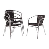 Bolero Korbstühle aus Aluminium und PE-Geflecht in...