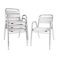 Bolero Terrassenstühle mit Unterarmlehne, Aluminium (4 Stück)
