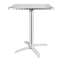 Bolero quadratischer klappbar Tisch Edelstahl, 1 Bein 60cm