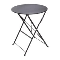 Bolero Runder Terrassentisch Stahl, Schwarz Klappbar