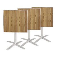 Bolero Tisch quadratisch und klappbar aus Aluminium und Eschenholz 600x600720mm