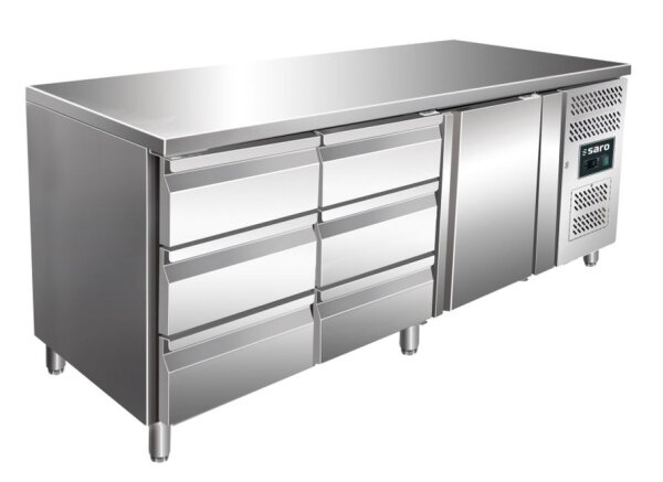 Saro Kühltisch KYLJA 3150 mit 6 Schubladen und 1 Türen 2230x700x890-950mm