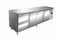 Kühltisch inkl. 2er Schubladenset Modell KYLJA 4110 TN, Maße: B 2230 x T 700 x H 890-950