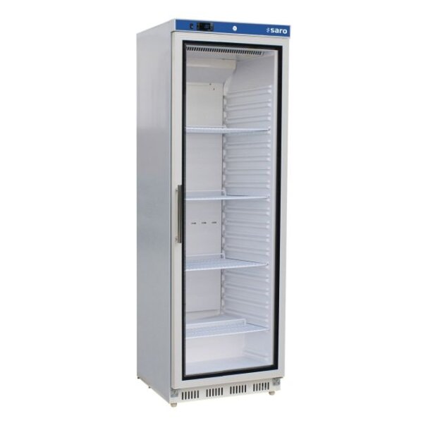 Gastro Glastürkühlschrank mit 361 Liter - Automatische Abtauung, abschließbar