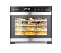 Edelstahl Dörrautomat Profi Line mit Timer - 6 Edelstahlgitter, transparente Tür