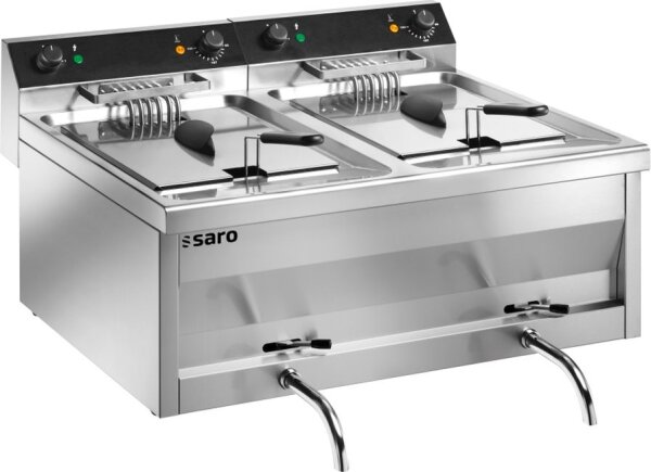 Saro Tischfritteuse Gastroline 9+9V - 2x9L, Edelstahl, 2x6 kW