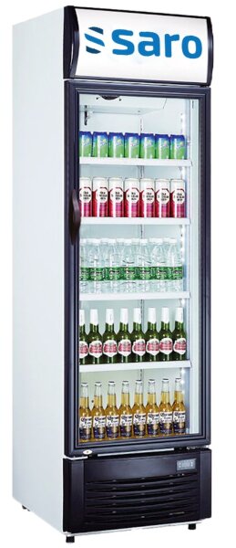 Saro Kühlschrank GTK 382 mit Werbetafel - Tür abschließbar, selbstschließend, 382 Liter