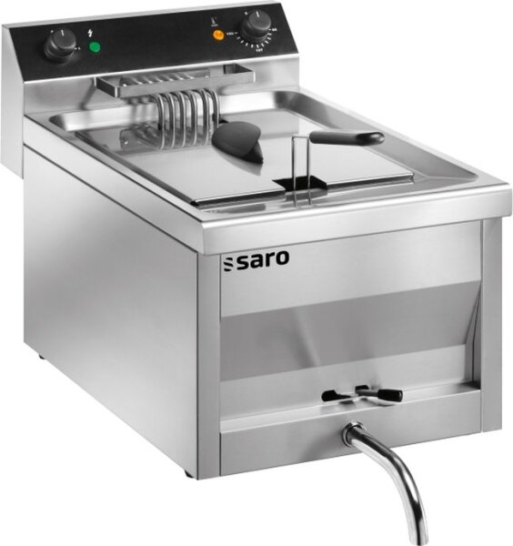 Fritteuse 12 Liter – Saro Gastroline Tischmodell Edelstahl, Ablasshahn, 9kW