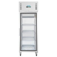 Edelstahl Kühlschrank mit 1 Glastür - 600...