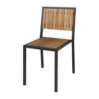 Bolero Akazienholzstühle ohne Armlehnen, 4 Stück