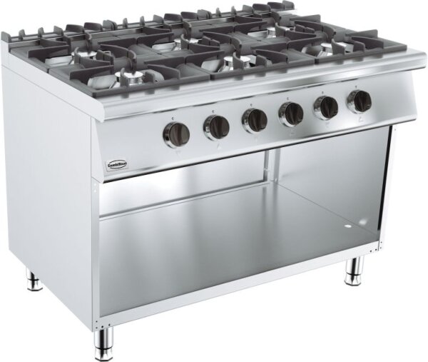 Gasherd mit 6 Flammen und offenem Unterbau 6,5 kW