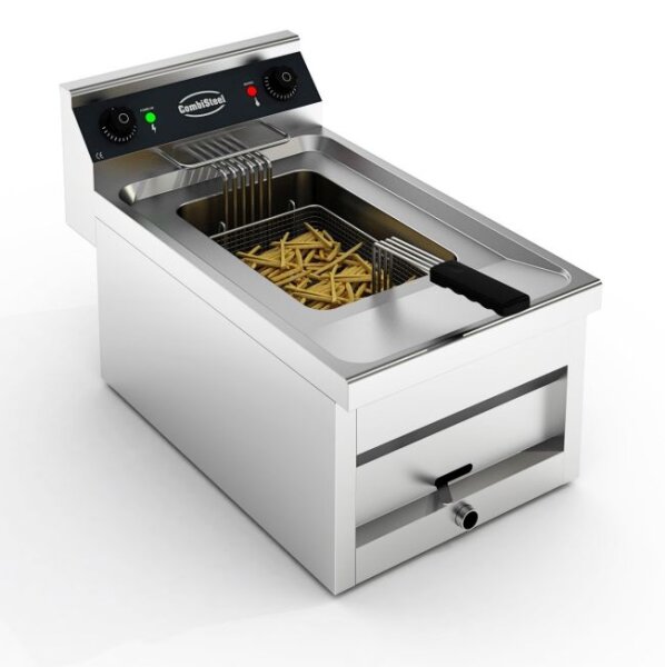 Profi Fritteuse Tischmodell - 12 Liter, Edelstahl, 400 V