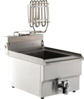 Elektro Tischfritteuse 8 Liter - mit Ablasshahn, Edelstahl, 230 V