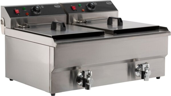 Doppel-Tischfritteuse elektrisch 2x10L - 2x5 kW, 400V
