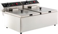 Elektro Doppelfritteuse 2x6 Liter - Edelstahl, 230V,...