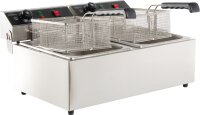 Elektro Doppelfritteuse 2x6 Liter - Edelstahl, 230V,...