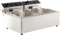 Elektro Doppelfritteuse 2x6 Liter - Edelstahl, 230V, 2x3,3 kW