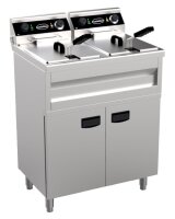 Freistehende Elektro-Fritteuse 2x9 Liter - Edelstahl, 2x...