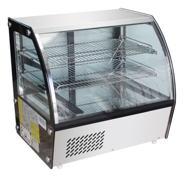 Combisteel Kühlvitrine 100 Liter – Tischgerät, Umluftkühlung, gebogenes Glas