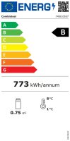 Combisteel Kühlschrank mit 1 Glastür - 350 Liter, LED-Beleuchtung, weiß