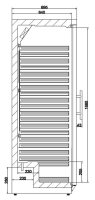 COMBISTEEL Glastürkühlschrank HR600 - 570 L mit Glastür, Umluft & Energieklasse B