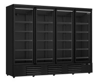 Combisteel Kühlschrank mit 4 Glastüren schwarz