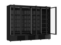 Combisteel Kühlschrank mit 4 Glastüren schwarz