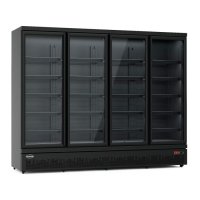 Kühlschrank 4 Glastüren schwarz JDE-2025R BL