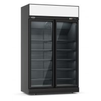 Kühlschrank 2 Glastüren schwarz INS-1000R BL